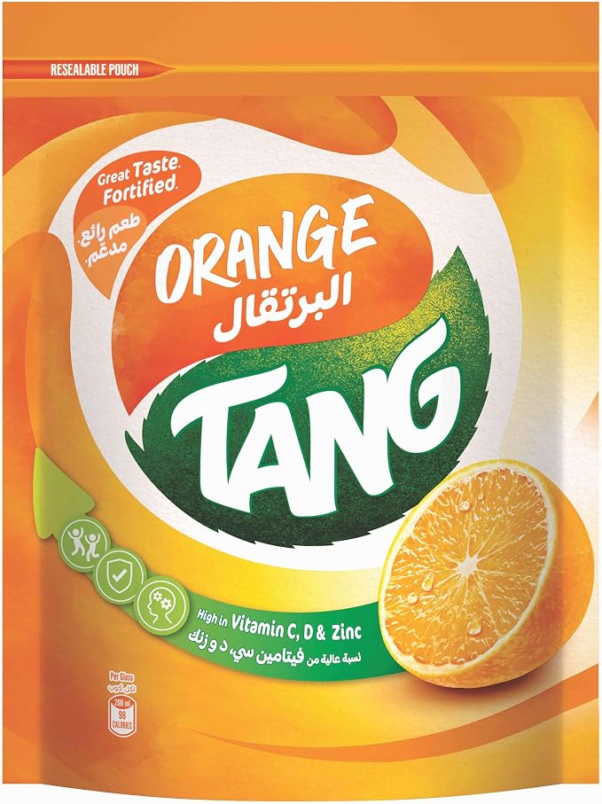 TANG Orange Powder Beverage Mix 1 KG Packet Pack of 4