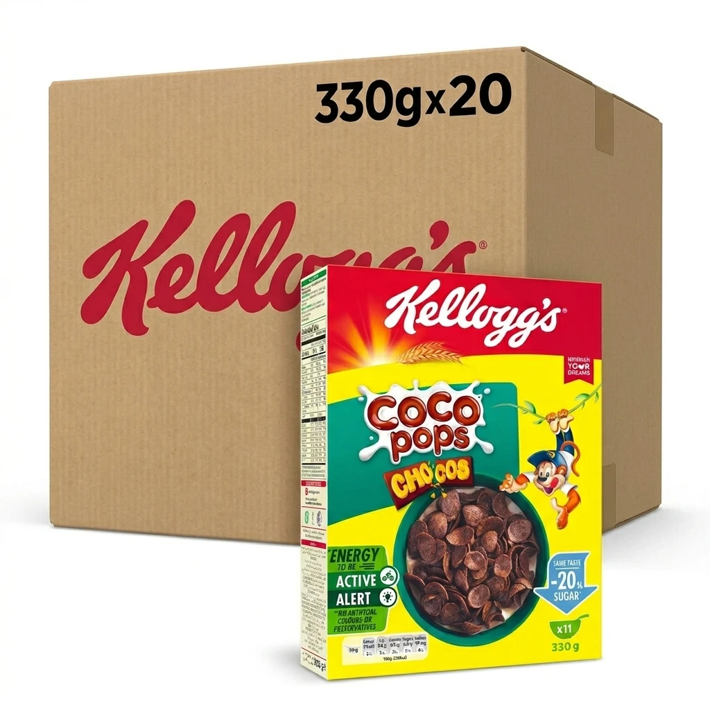 Kellogg's Cocopop Chocos Cereal 330GR Carton Pack of 20