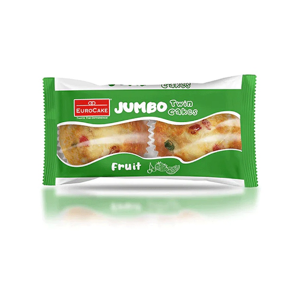 Eurocake Jumbo Twin Cake Fruit 60GR Pack of 3