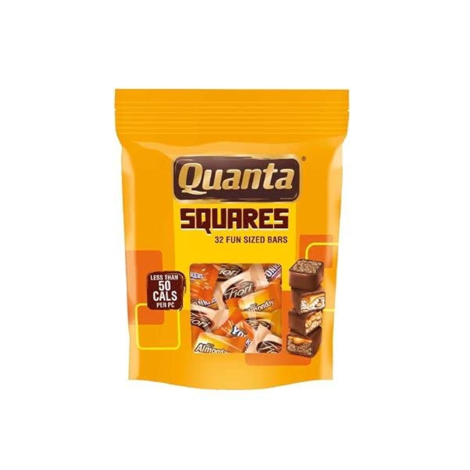 QUANTA SQUARES Fun Sized Chocolate Bars 344GR Carton Pack of 10