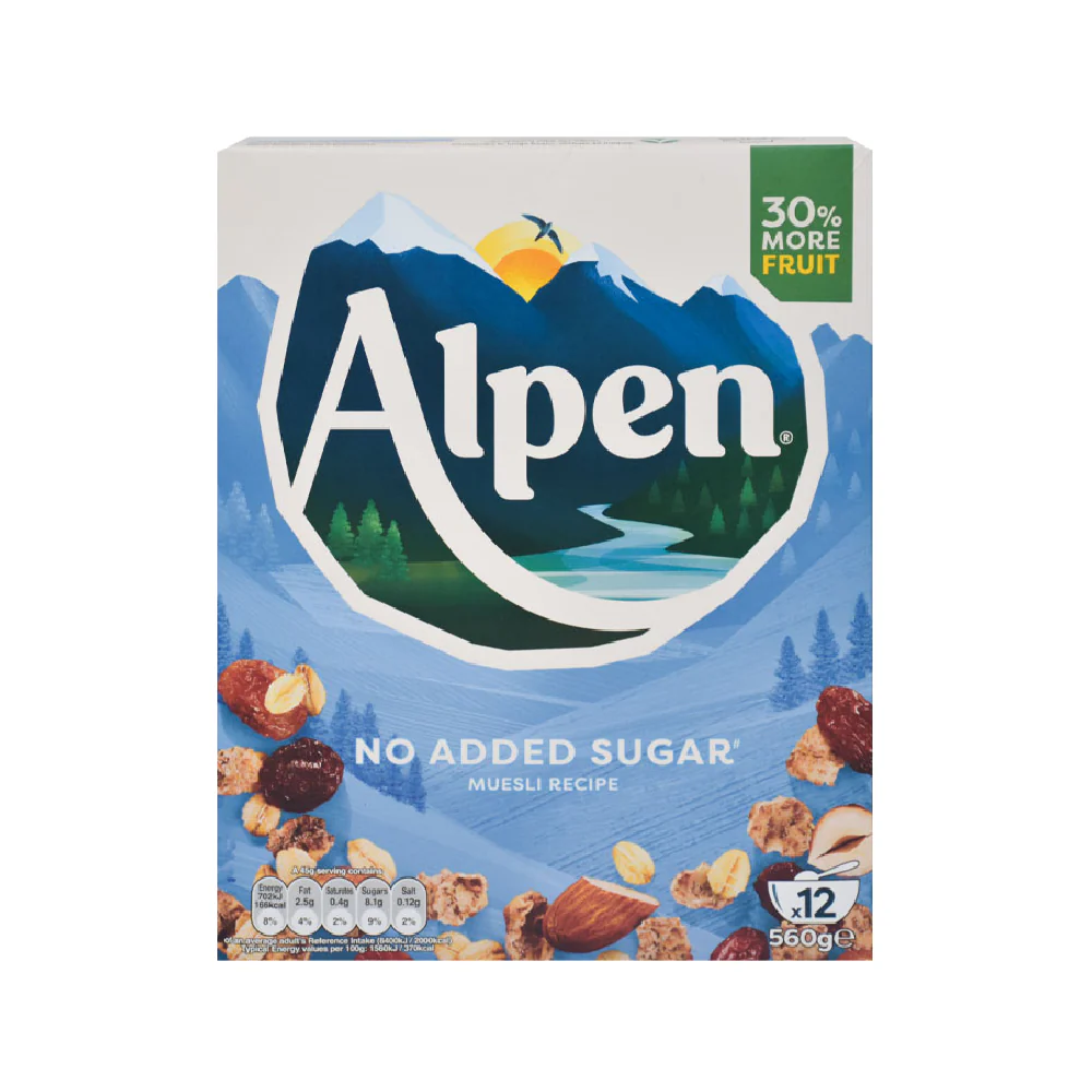Alpen No Added Sugar Swiss Style Muesli 560GM Carton Pack of 10