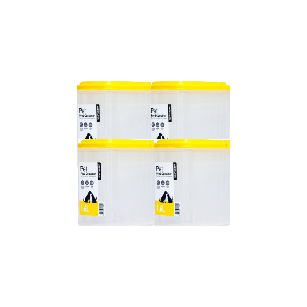 LOCKNLOCK Dry Pet Food Container 1.6 Litre Pack of 4