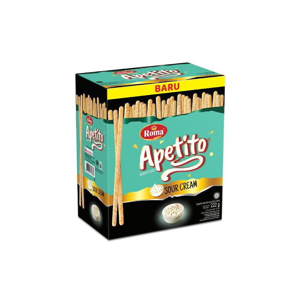 Roma Biskuit Stik Apetito Sour Cream 12x18.5g