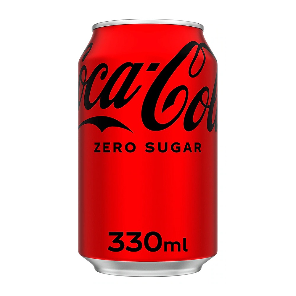 Coca-Cola Zero Sugar Soft Drink Can 330ml - Zero Calories Refreshing Cola Beverage