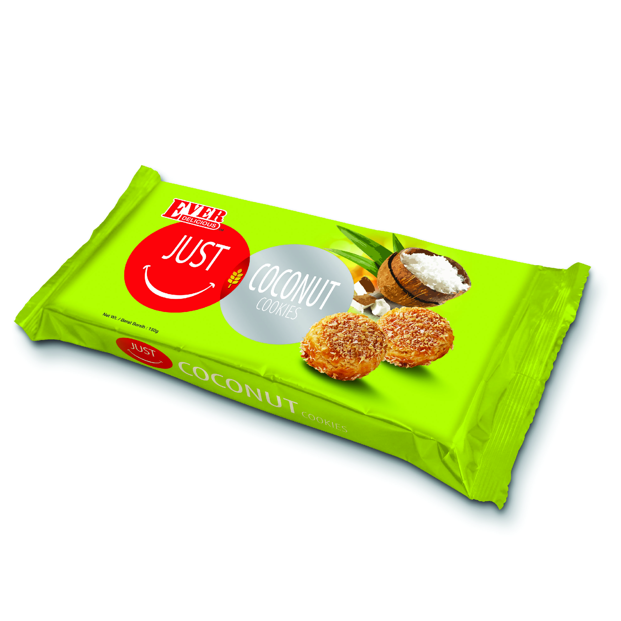 EVER DELICIOUS Coconut Cookies 150GR Carton Pack of 12