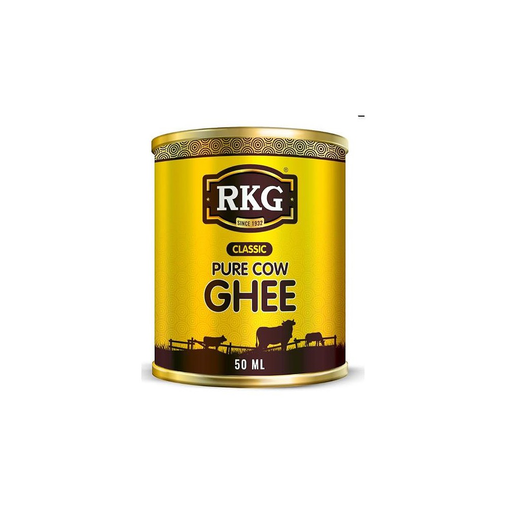 RKG Pure Cow Ghee 50ml Mini Pack - Wholesale Carton 1x200 | Premium Clarified Butter for Cooking, Catering & Food Service