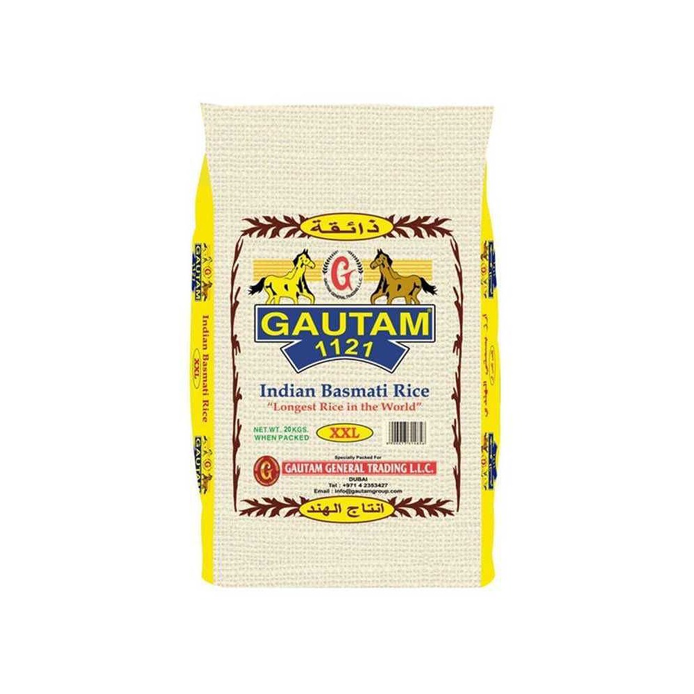 Gautam 1121 Indian Basmati Rice XXL 20kg – Family & Bulk Pack