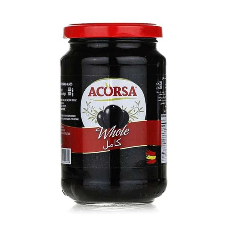 Acorsa Whole Seed Black Olives 350g
