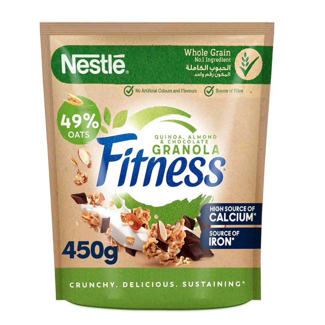 Fitness Granola Quinoa, Almond & Choco 450GR Carton Pack of 6