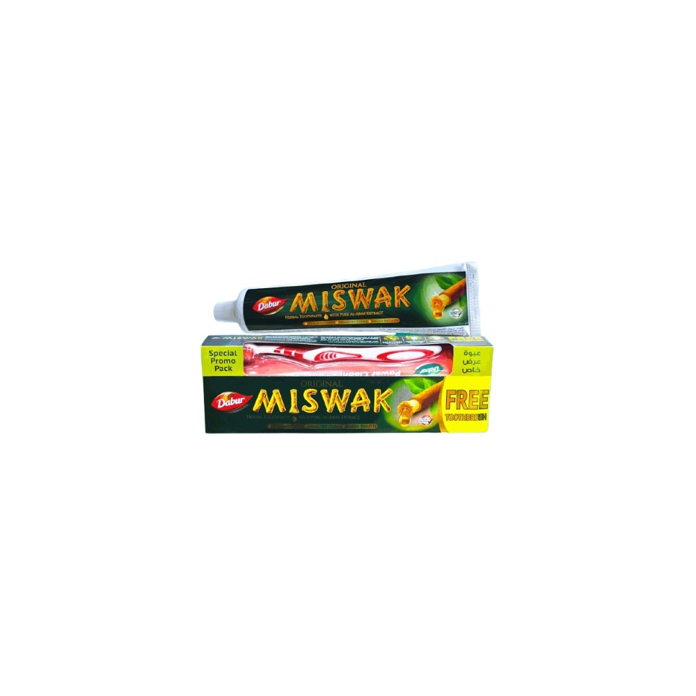 Miswak Herbal Paste with Brush 190GM Pack of 3