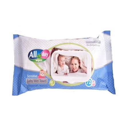 All Day Sensitive Blue Wipes 72 Grams Piece