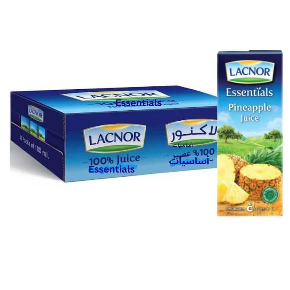 LACNOR Juice Pineapple 180ML Carton Pack of 32