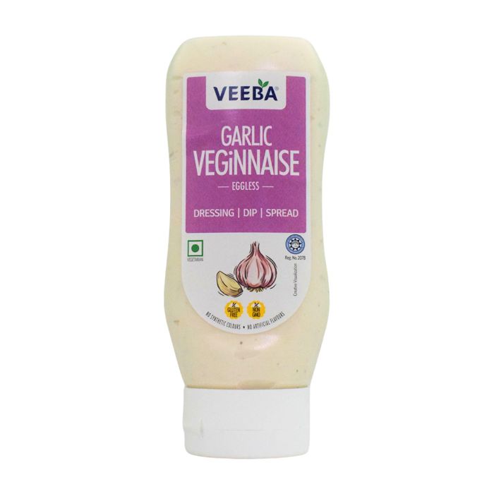 VEEBA Garlic Veginnaise Eggless Mayonnaise 300G Pack of 2